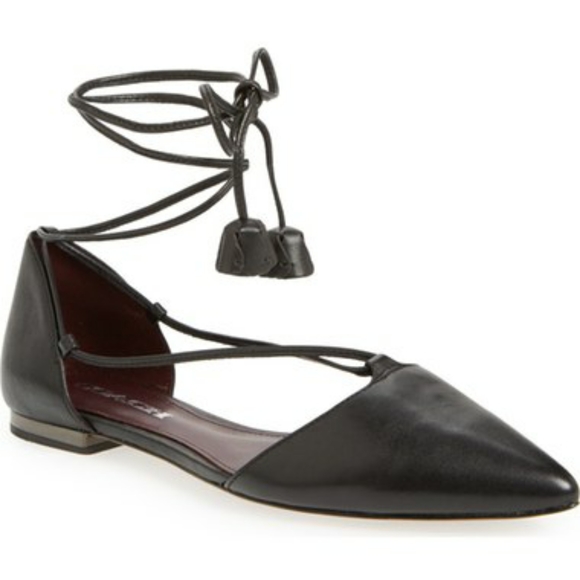 COACH'johnson' Ghillie Lace Pointy Toe Flats - Picture 5 of 8